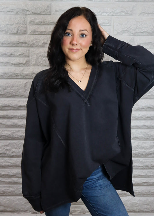 Onyx Oversized Long Sleeve Top