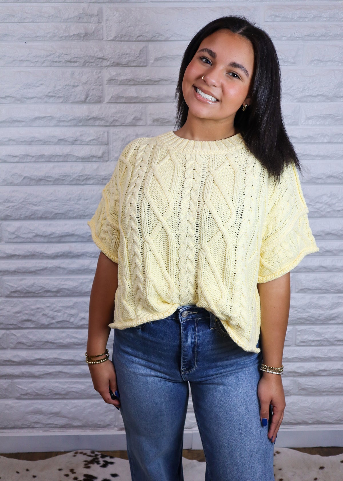 Maison Cable Knit Sweater Top