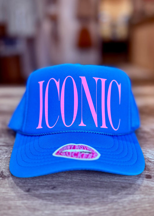 ICONIC Trucker Hat- Blue & Pink