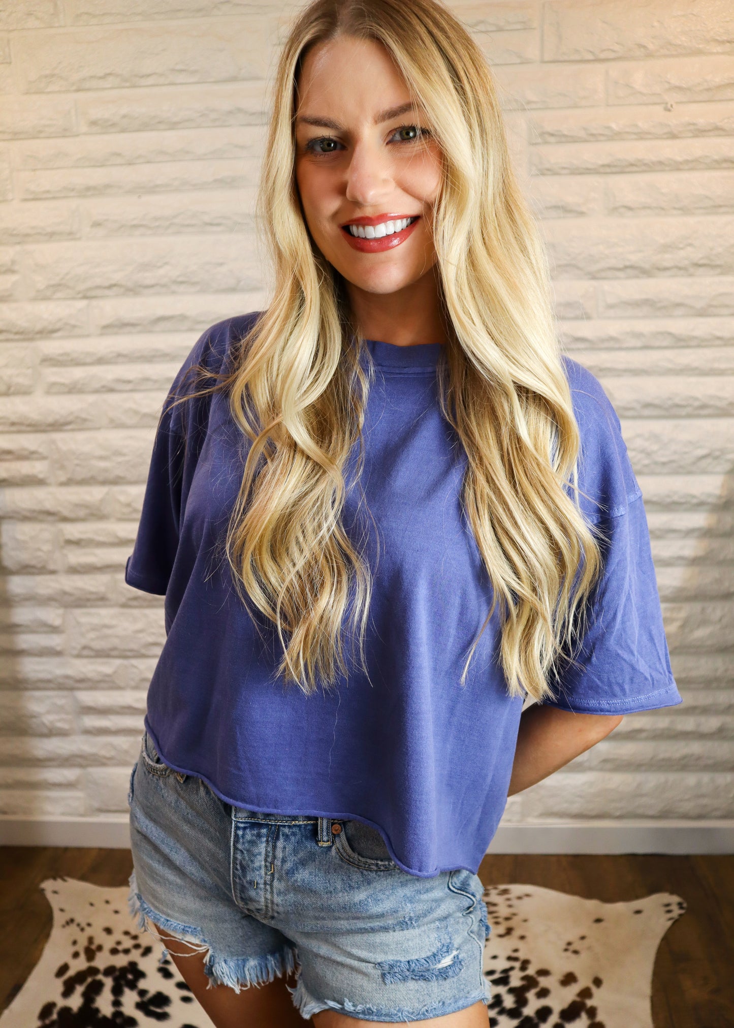 Toni Oversized Box Tee - Blue