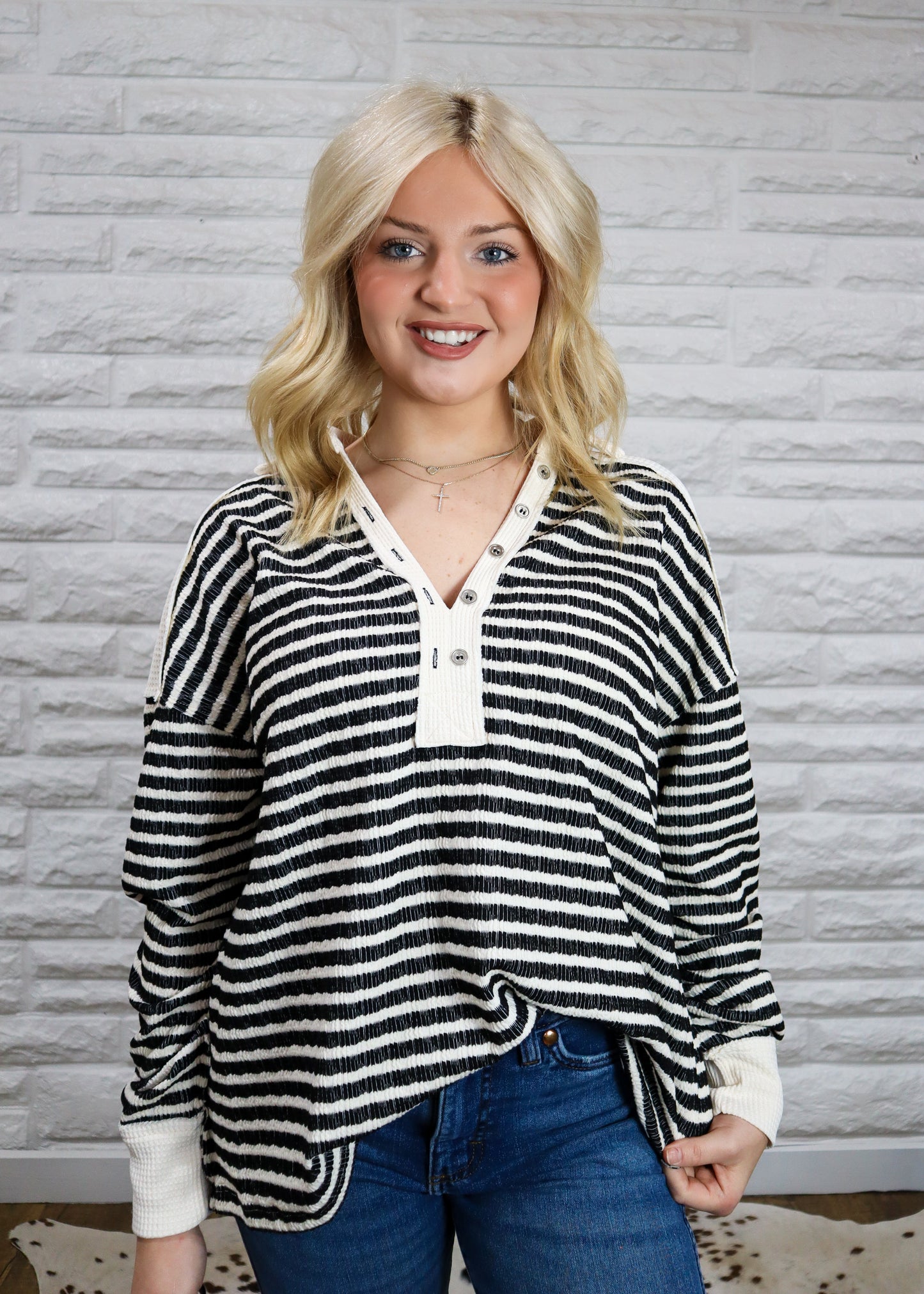 Pax Textured Stripe Top