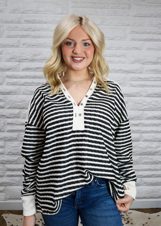 Pax Textured Stripe Top