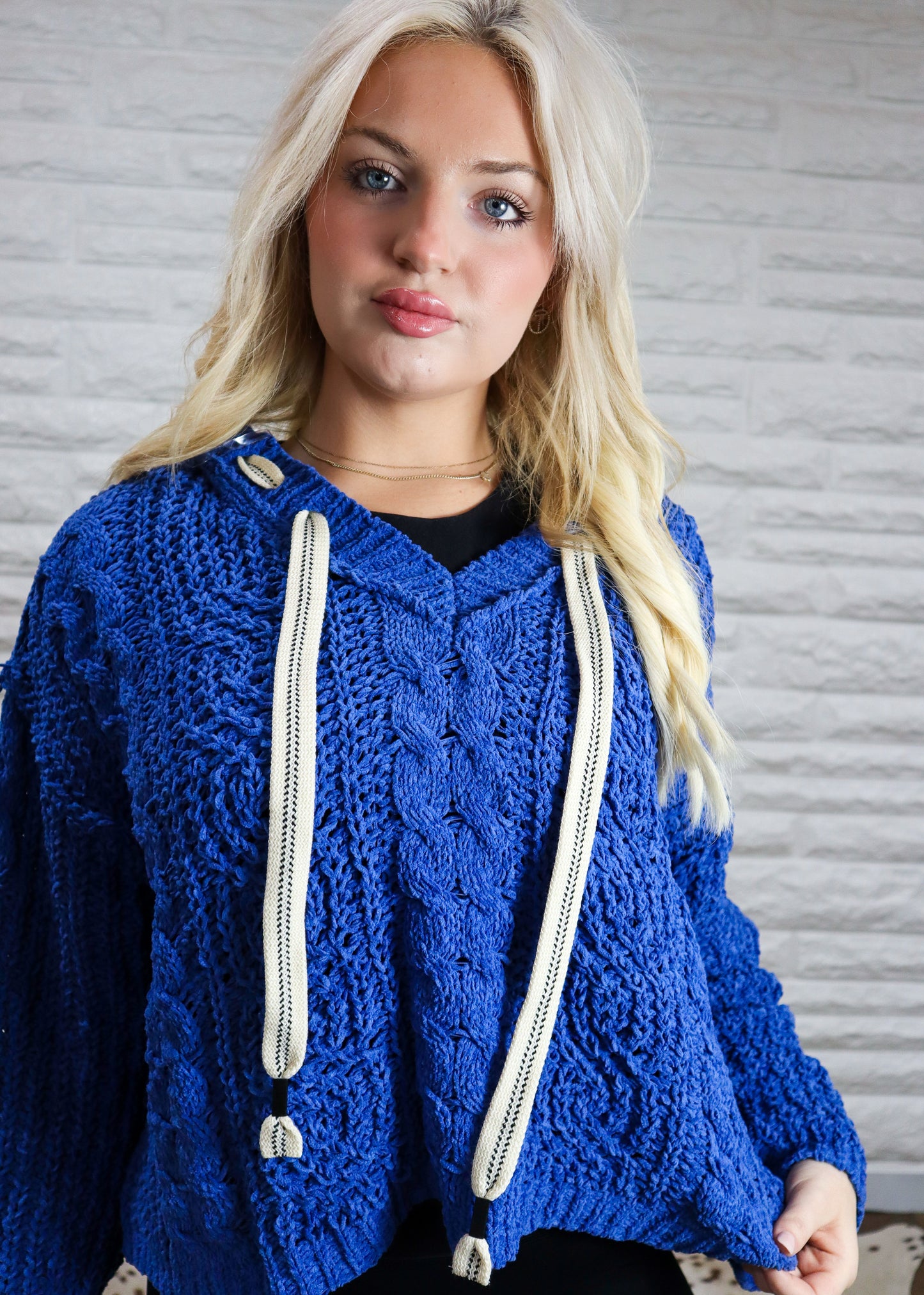 Ledger Chenille Sweater - Blue