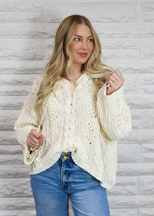 Ledger Chenille Sweater - Cream