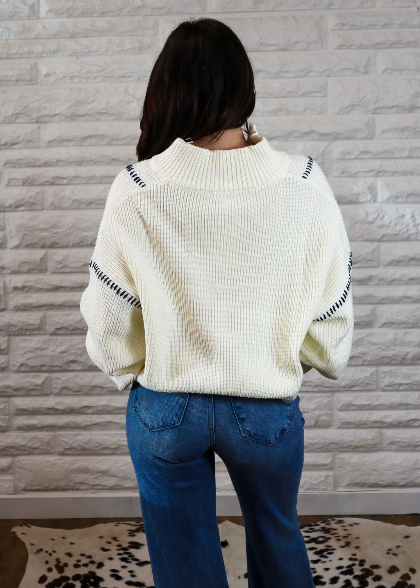 Winter White Cropped Pullover