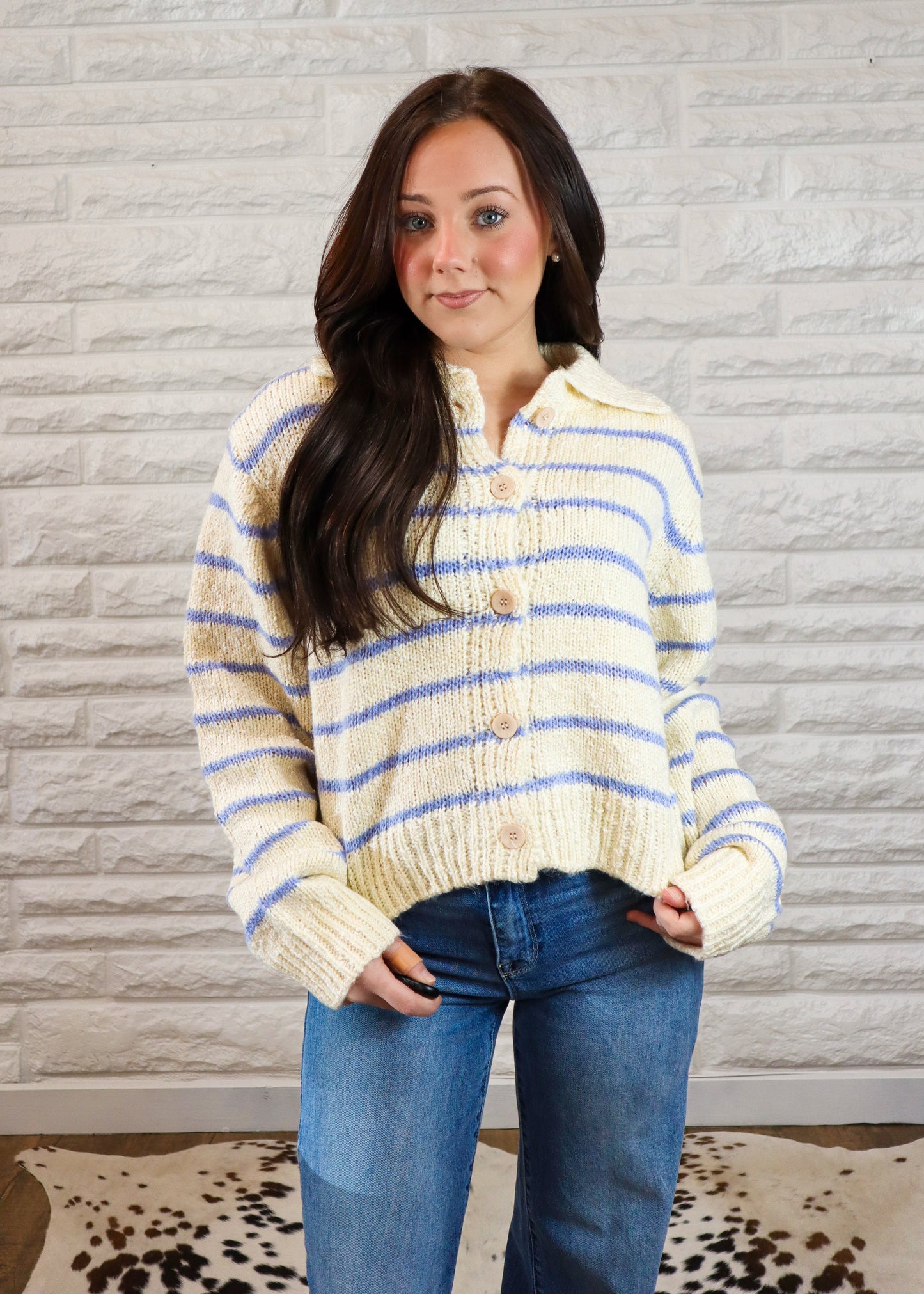 Cold Front Striped Cardigan