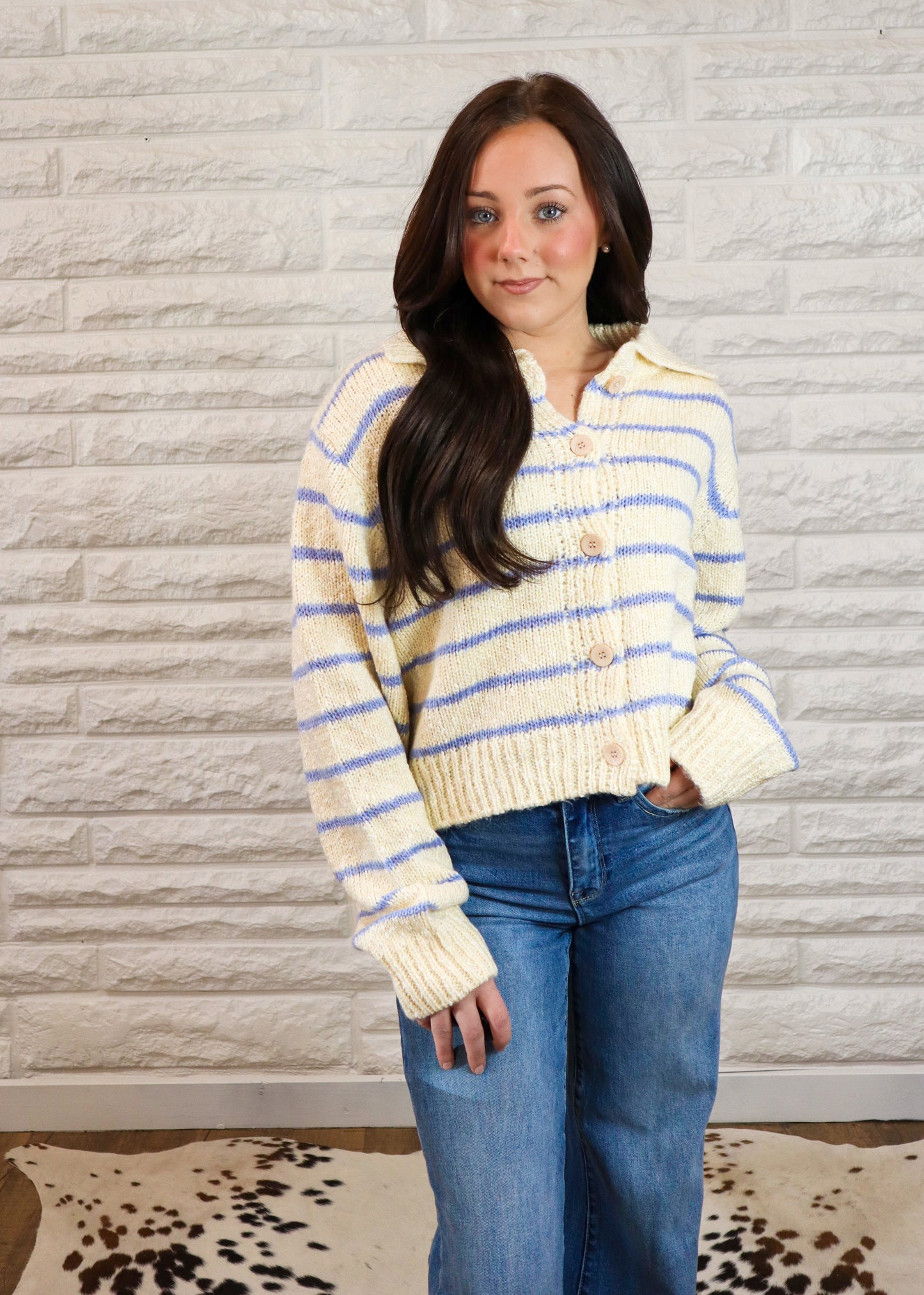 Cold Front Striped Cardigan