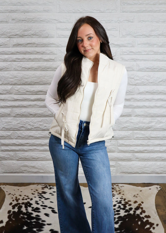 Winter Wander Puffer Vest - Cream