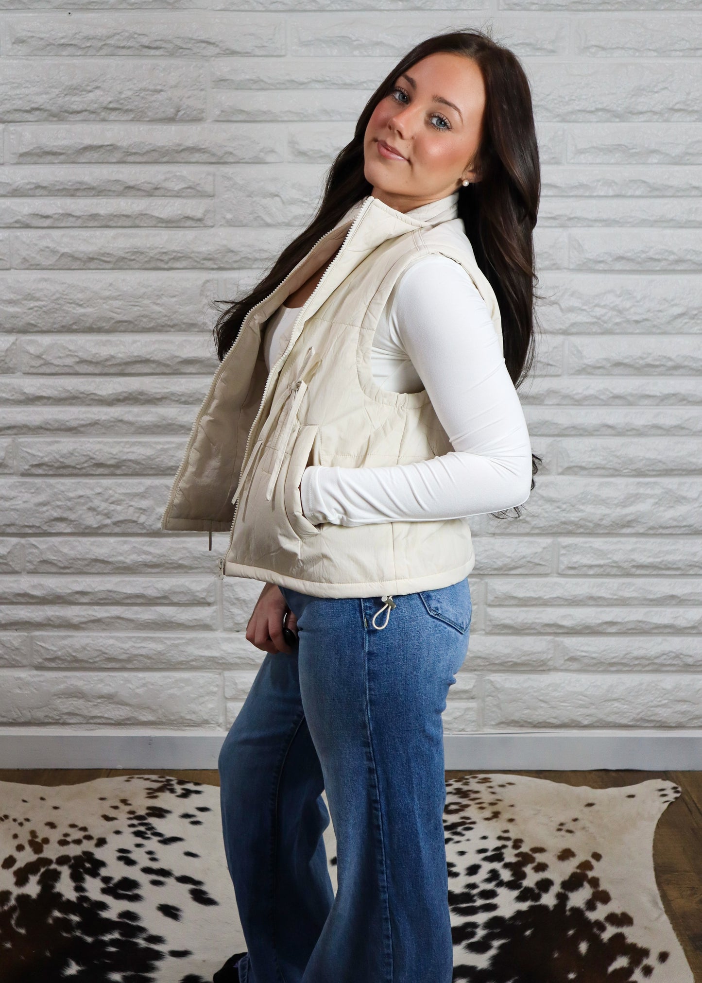Winter Wander Puffer Vest - Cream