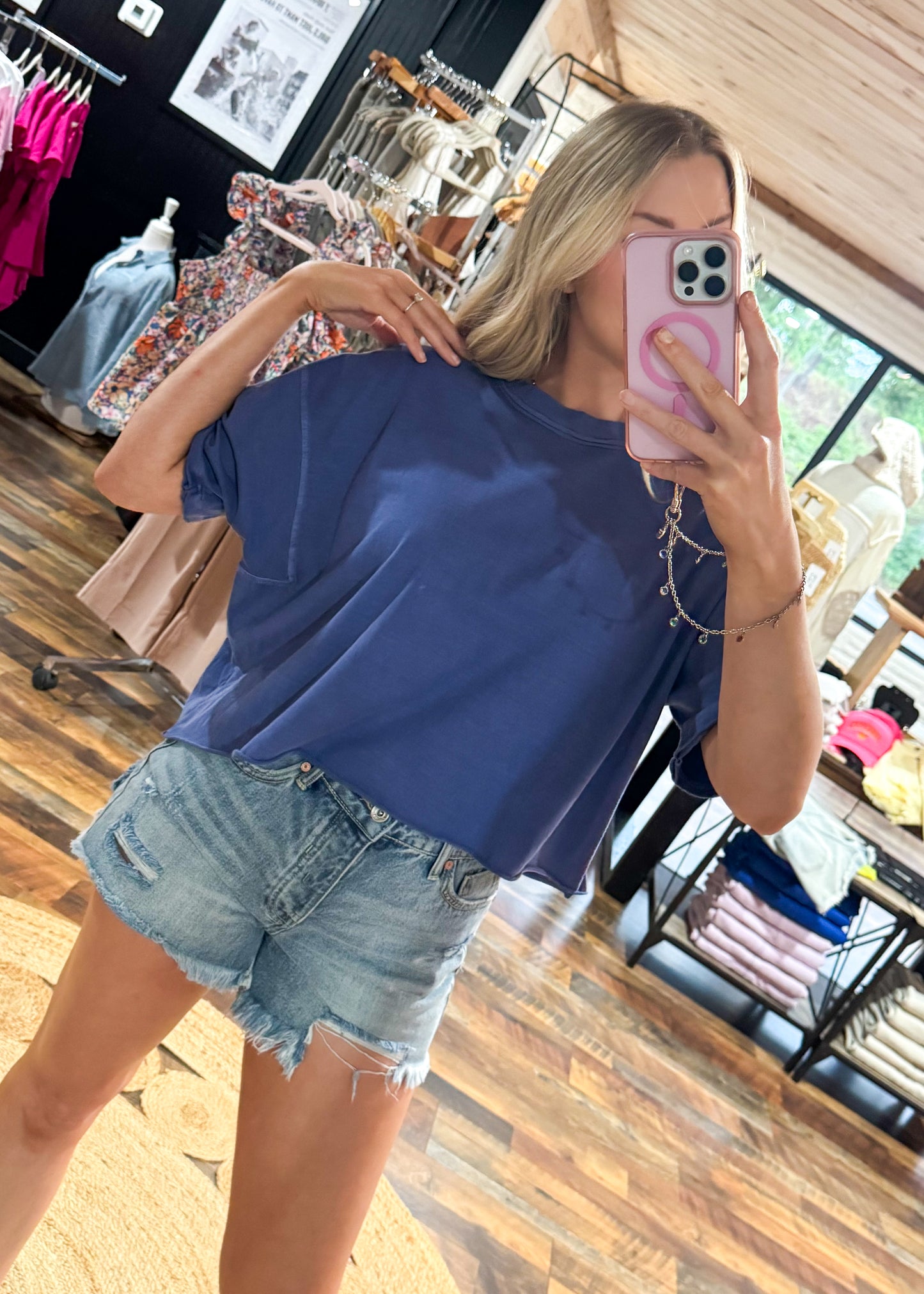 Toni Oversized Box Tee - Blue